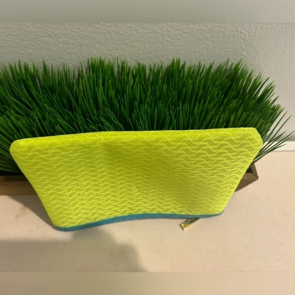 Estee Lauder Neon Yellow/ Blue Print Cosmetic Bag